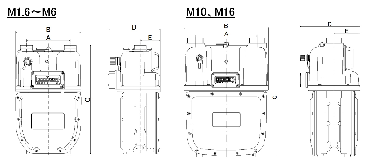 汎用型マイコンガスメーター（1.6～16㎥/h）｜関西ガスメータ株式会社